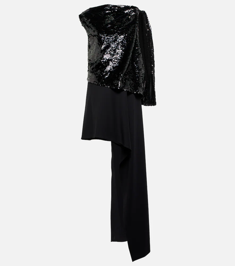 Sequined asymmetric minidress