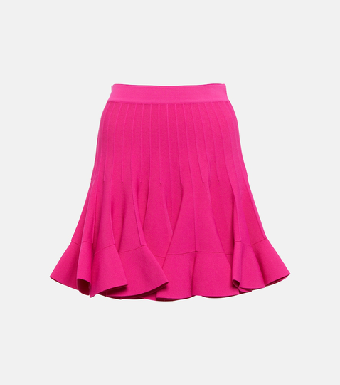 Pleated high-rise miniskirt