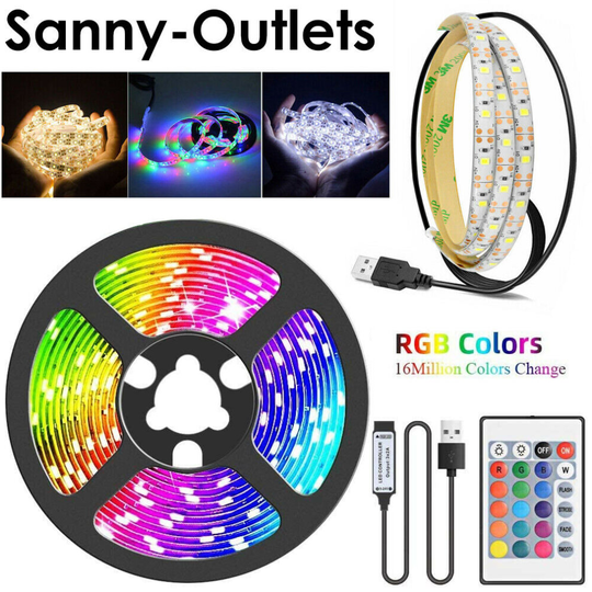 (Warm White, 1 m) 1m-5m LED Strip Light USB RGB 2835 Flexible Tape Ribbon Lamp TV Screen Backlight