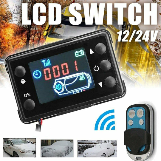 12V Car Air Diesel Heater Parking Remote Controller LCD Monitor Switch