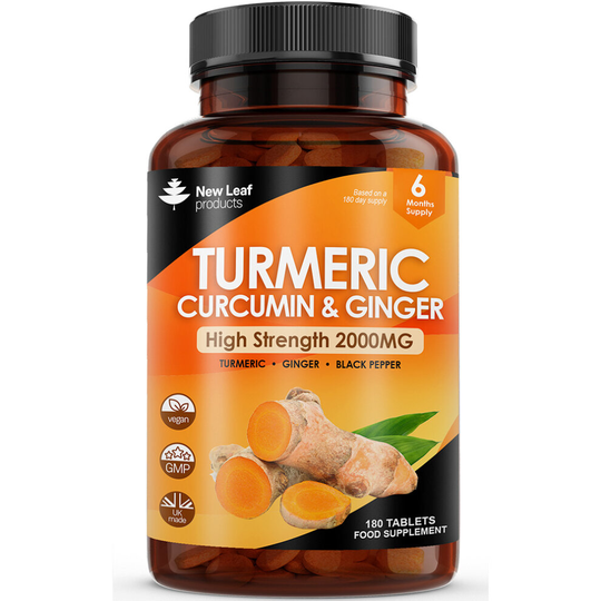 Turmeric Tablets 2000mg with Black Pepper & Ginger (6 Month Supply)