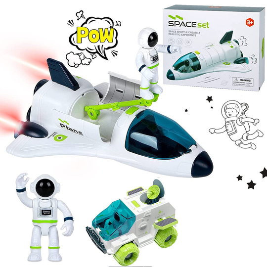 Science Kids Space Rocket Shuttle & Rover Car Set - Outer Space Toys