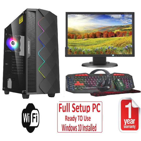 Fast Gaming PC Bundle - Core i5 8GB RAM 1TB GT710 2GB 19'' Monitor BLACK DIAMOND