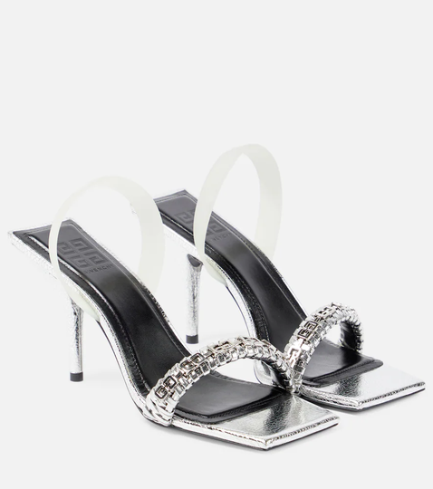 G Woven embellished leather sandals
