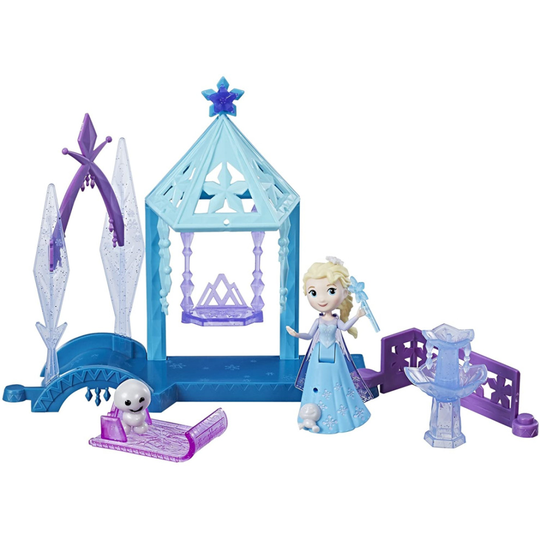 Disney Frozen Ice Garden Gazebo Little Kingdom Elsa Figure Mini Playset Hasbro