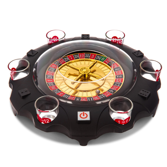Electric Drinking Roulette Party Set Spin Shot STAG Hen Game 6 Glass