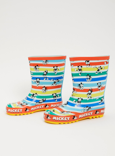 Disney Stripe Mickey Mouse Wellies - 8 Infant