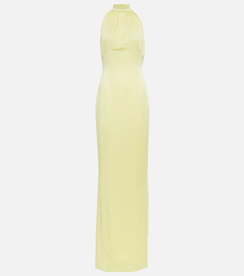 Halterneck satin gown