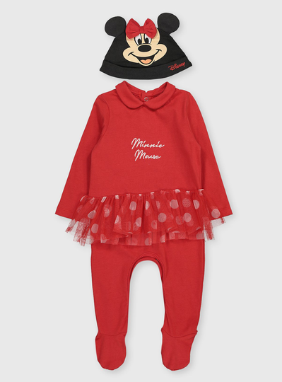 Disney Minnie Mouse Sleepsuit & Hat - Up to 3 mths
