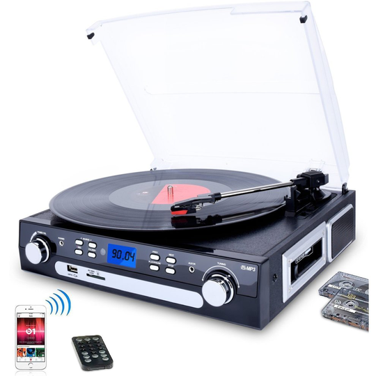 DIGITNOW! Bluetooth Turntable Record Player With Stereo Speakers