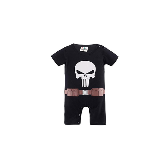 (0-6 Months) Marvel Punisher-inspired Baby Infant Superhero Outfit