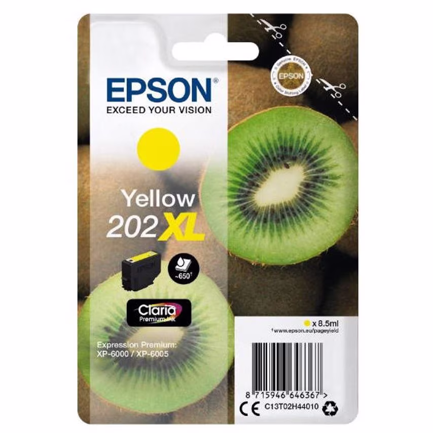Epson Epson 202XL Kiwi Yellow High Yield Ink Cartridge 8.5ml - C13T02H44010