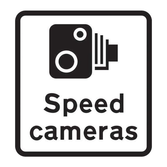 Spectrum Industrial 450 x 550mm Dibond 'Speed Cameras' Road Sign (with Channel)
