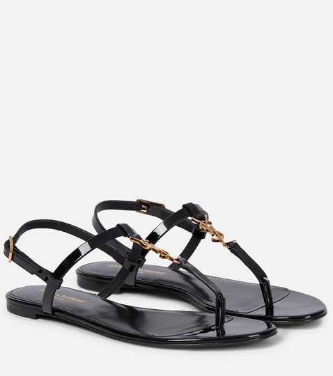 Cassandra patent leather thong sandals