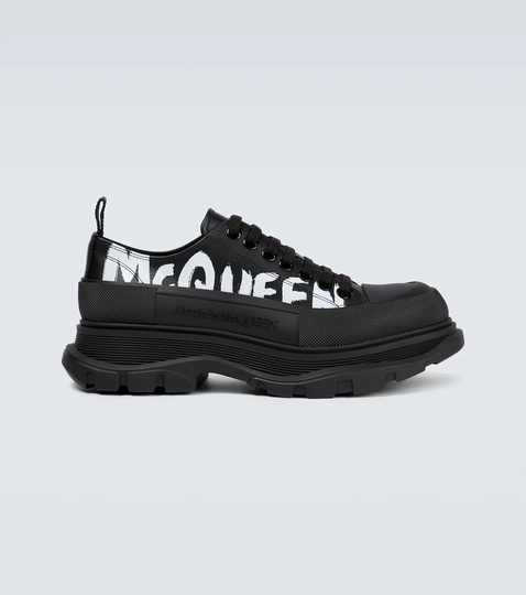 Graffiti leather sneakers