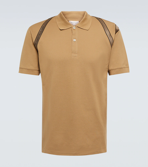 Logo tape cotton polo shirt