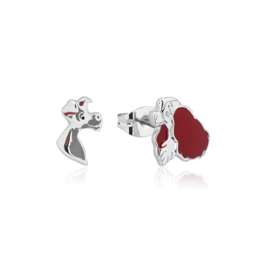 Disney Lady & the Tramp Gold-Plated Kissing Dogs Earrings