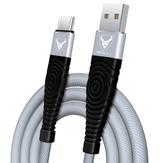 ISOUL USB C Cable [2M] Data Sync High Speed Charging Nylon Braided Type C Fast Charger Lead Cord for Samsung Galaxy Huawei MacBook Xperia