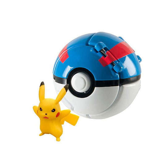 (Pikachu 3) Pokemon Poke Ball Action Figure Model Toys Pikachu Charmander Litten Rockruff