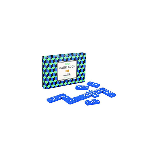 Ridley's AGAM083 Classic Double Six Dominoes Tile Game for Kids & Adults 28Piece Blue