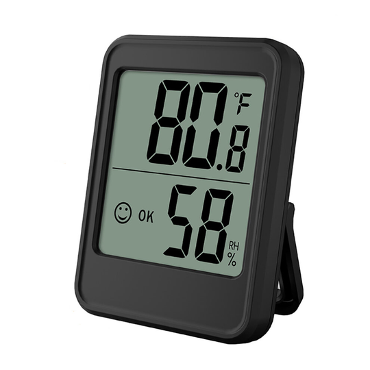 (black no backlight) Digital Thermometer Hygrometer Humidity Gauge Indoor Room Temperature and Humidity Monitor with Backlight for Home Office