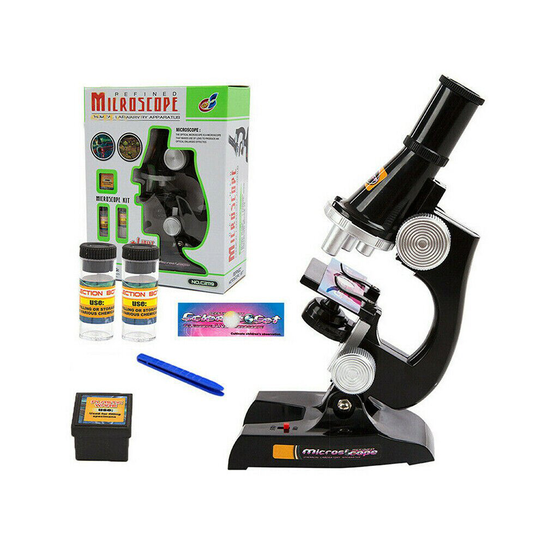 Kids Junior Microscope Science Lab Set with Light - 100X 200X 450X