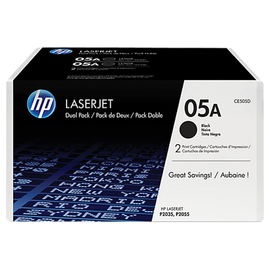 HP HP 05A Black Standard Capacity Toner 2.3K pages Twinpack for HP LaserJet P203