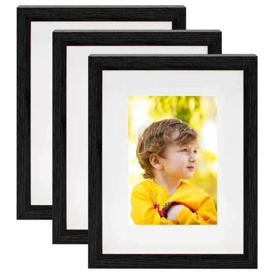 vidaXL 3x 3D Box Photo Frames Black 20x25 cm Home Decor Picture Poster Fame