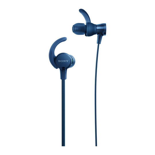 Sony MDR-XB510ASL Sports Wired In-Ear Headphones Extra Bass Blue Water Resistant