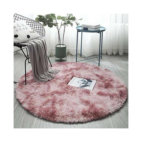 (Pink, 120*120CM) Large Circle Round Rug Circular Carpet Soft Fur Fluffy Sheepskin Floor Home Mat!