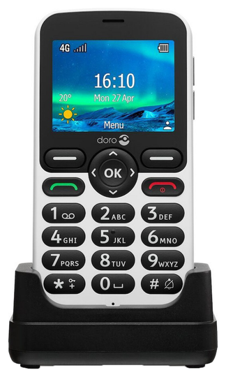 SIM Free Doro 5860 Mobile Phone - Black & White