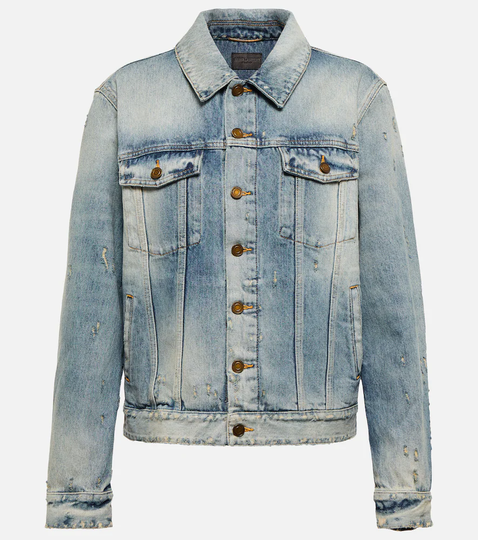 Distressed denim jacket