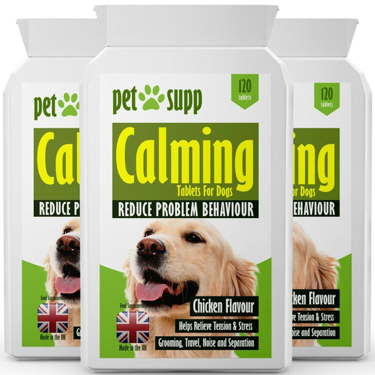 Calming Supplement for Dogs who are Stressed or Nervous 120 Tablets