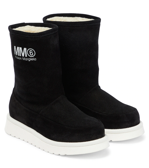 Logo leather boots
