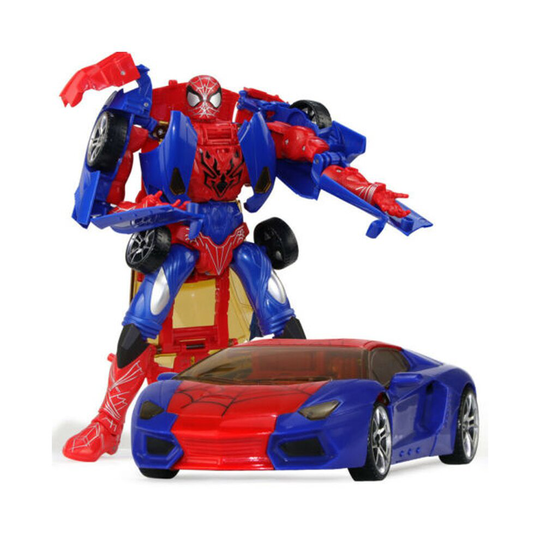 Transformer Superheroes Spider Man Car Robot Action Figure Toy