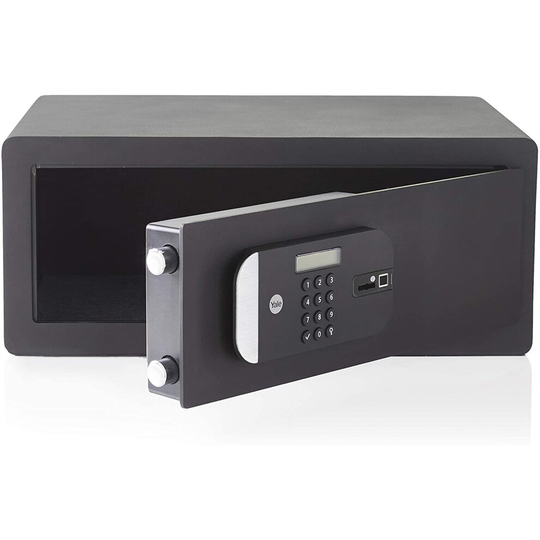 Yale YLFM/200/EG1 Motorised Biometric Maximum Security Laptop Safe - Fingerprint & Digital Pin Code Access, Laser Cut Door, Mounting Bolts - Int.