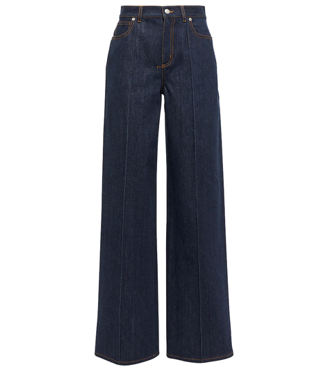 Wide-leg high-rise jeans
