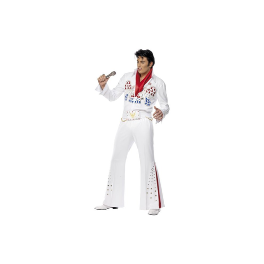 Rock Star American Eagle Costume - Rock Star costume american eagle mens fancy dress smiffys outfit jumpsuit belt scarf size rock star