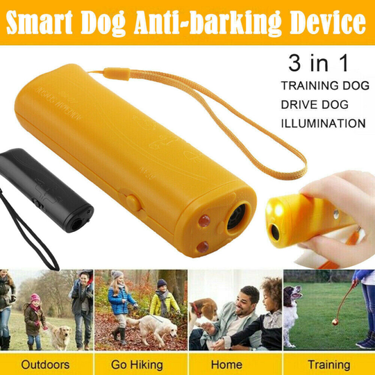 (Black) Ultrasonic Pet Dog Repeller Anti Barking Training