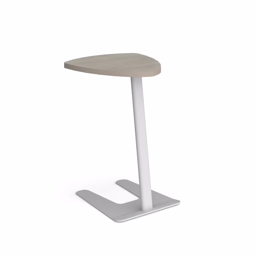 Social Spaces Buddy Laptop Table with Black Frame and Shield Top - White
