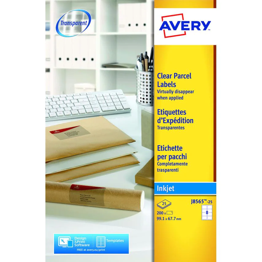 Avery Avery Inkjet Address Label 99.1x67.7mm 8 Per A4 Sheet Clear (Pack 200 Labe