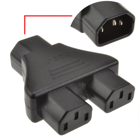 kenable IEC Splitter Plug Y Adapter Block Socket to 2 x Plugs 10A