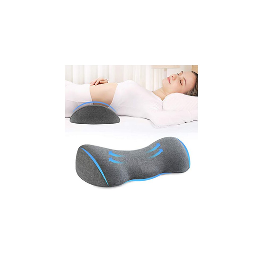Lumbar Back Support Pillow Cushion - Memory Foam Lower Back Sleeping Pillows Pain Relief Lumbar Cushions for Bed Chair Car Office Travel