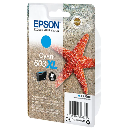 Epson Ink Low Volume Single Pack Cyan 603XL Ink