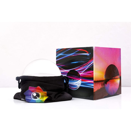 Refractique Lensball 80mm Vivid, Clear K9 Crystal Ball Photography Ball with Starter Guide