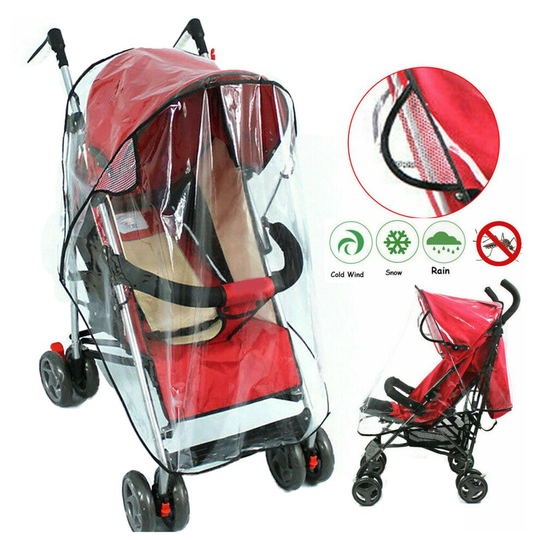 Universal Pushchair Pram Transparen Rain Cover - Clear