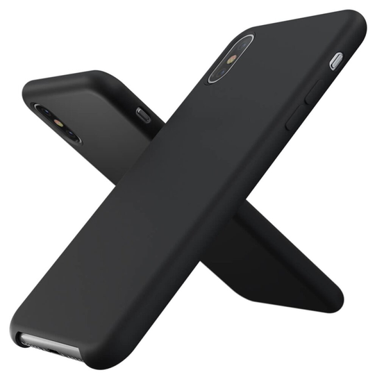 (Black, For Apple iPhone XR) Silicone Phone Case Shockproof Matte Back Cover Glass Screen Protector For Apple