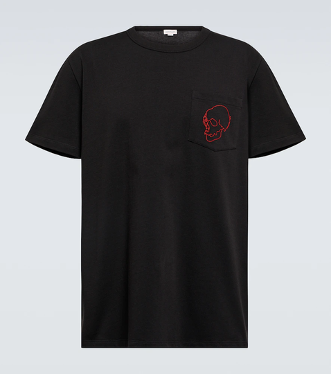 Embroidered cotton jersey T-shirt