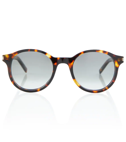 Tortoiseshell-effect round sunglasses