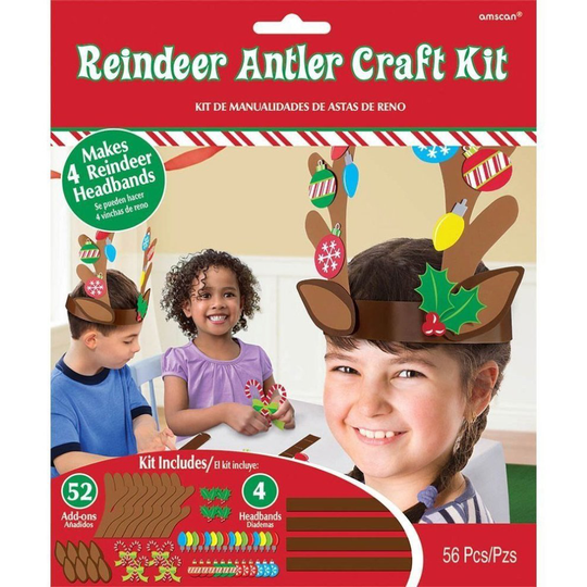 40 Piece Reindeer Antler Craft Kit - Fun Christmas Kids Activities